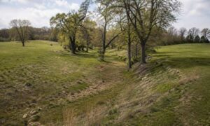 Old creek property line bowling green kentucky - ALTA SURVEY Kentucky Dry former creek bed winding through a rural property in Bowling Green, Kentucky, showing the landscape of an old watercourse boundary